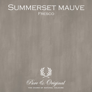 Color swatch of Pure & Original Paint color SUMMERSET MAUVE of the Brown/Red Collection- FRESCO Lime  Paint.  Sold By Cara Conkle Decorative Finishes. 